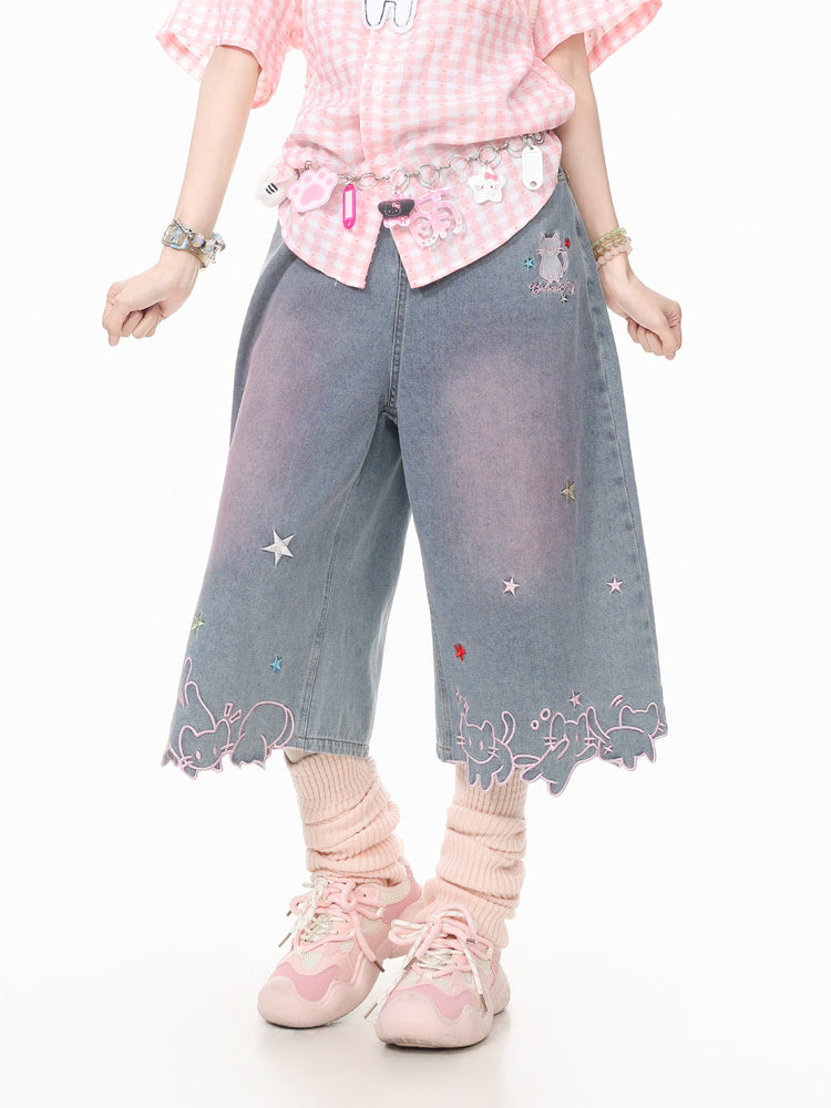Starry Kitten Capri Jeans-Bottoms-ntbhshop