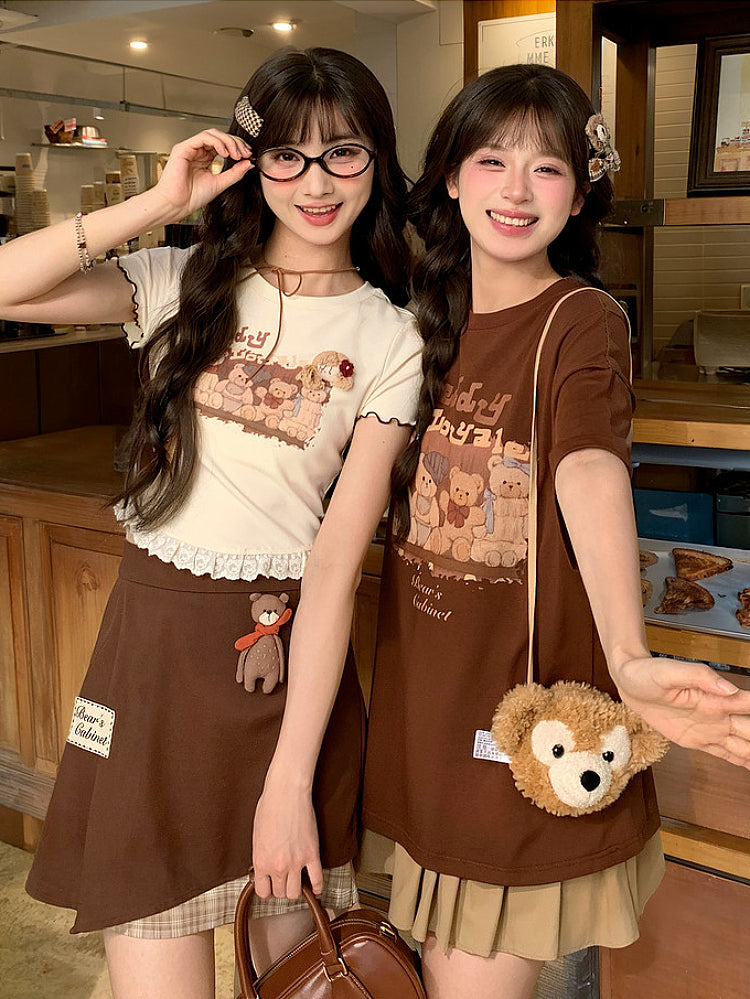 Bears Cabinet Lace Baby Tee-Tops-ntbhshop