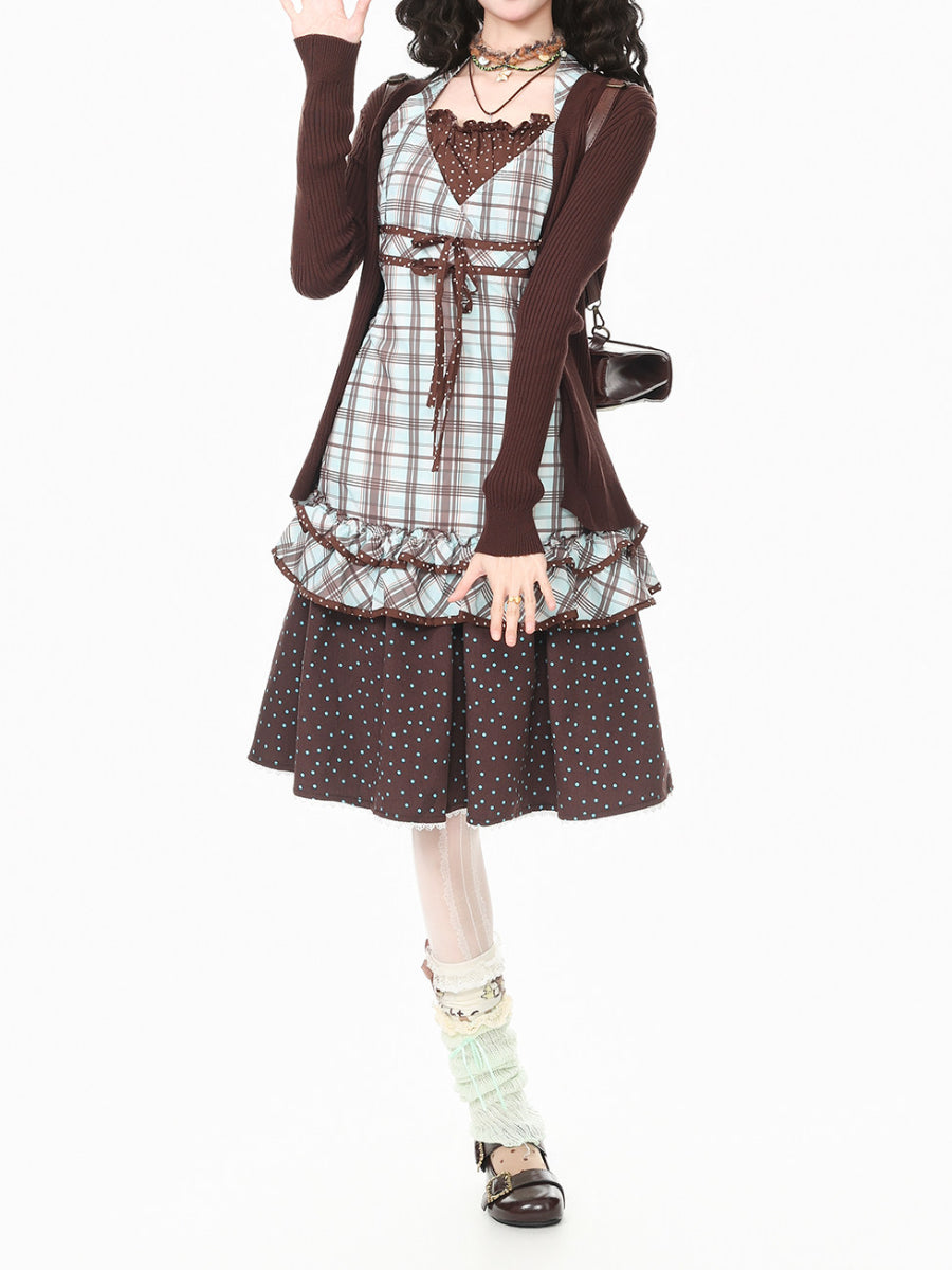 Choco Mint Cardigan, Blouse & Skirt-Sets-ntbhshop