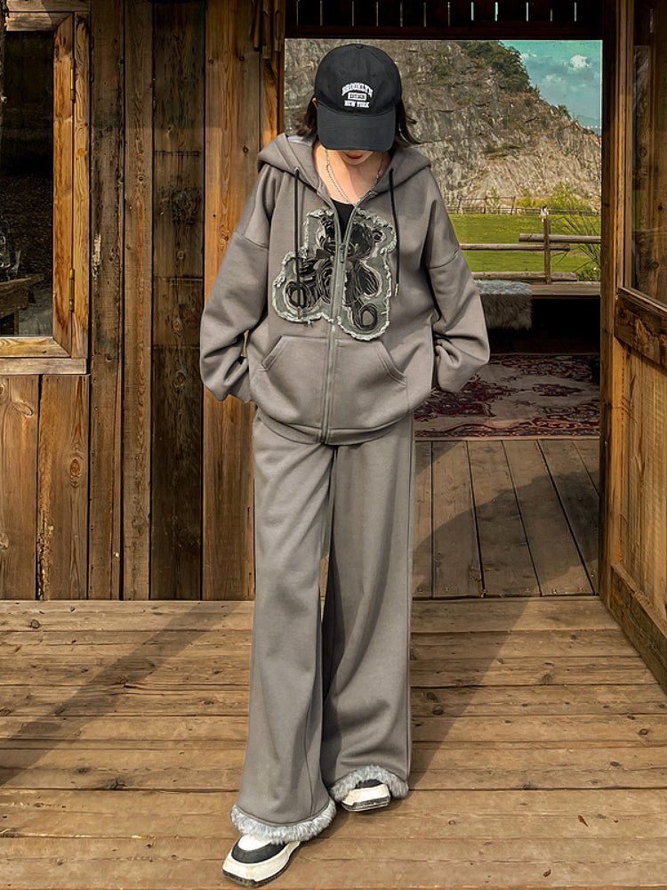 Gray Wolf Hooded Jacket & Slacks-ntbhshop