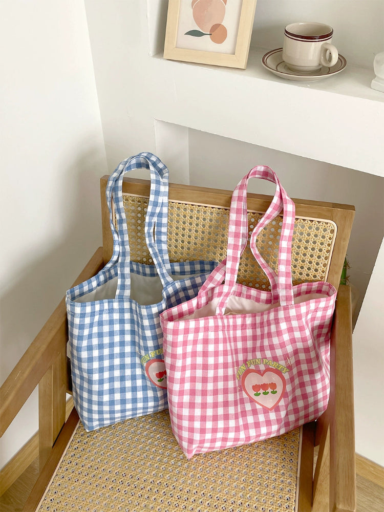 Candy Series Plaid Tote Bags-ntbhshop