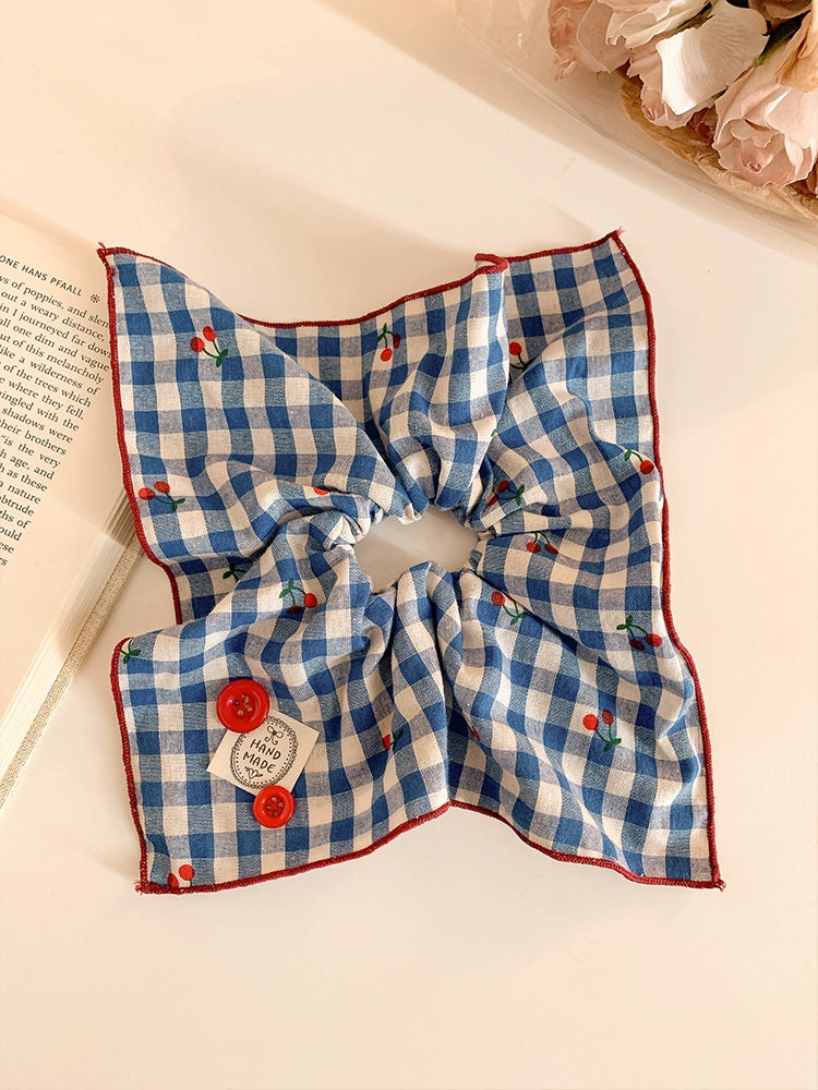 Cherry Picnic Oversized Square Scrunchie-ntbhshop