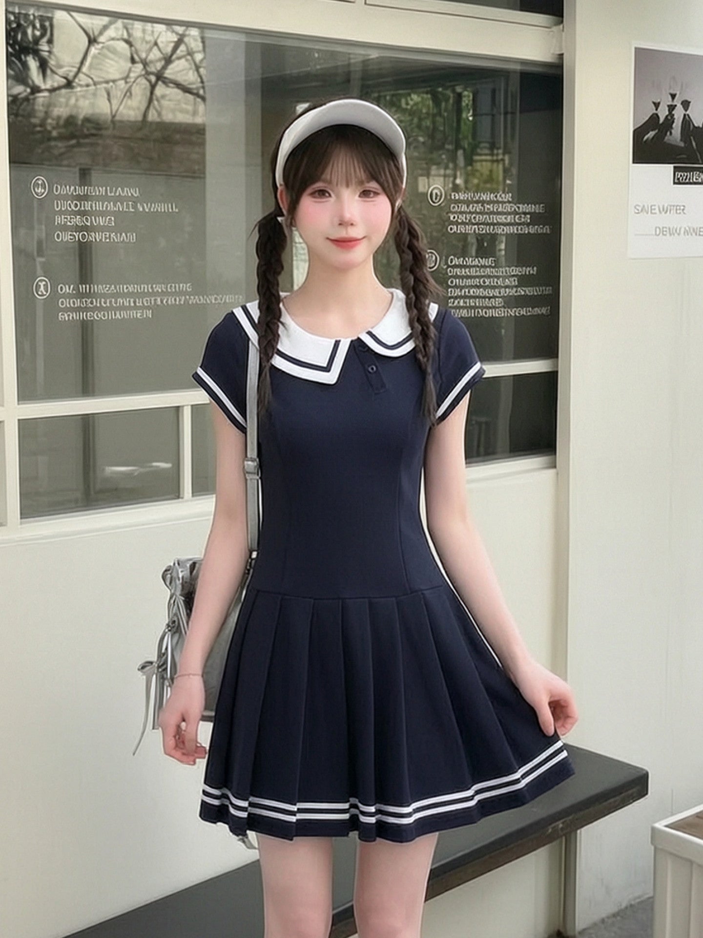 Sailor Club Pleated Dress-Dresses-ntbhshop