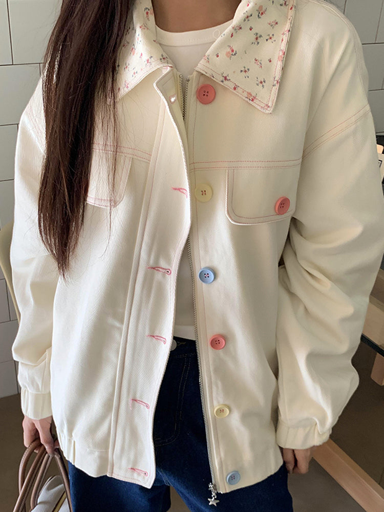 Sweet Atelier Bloom Lapel Denim Jackets-ntbhshop