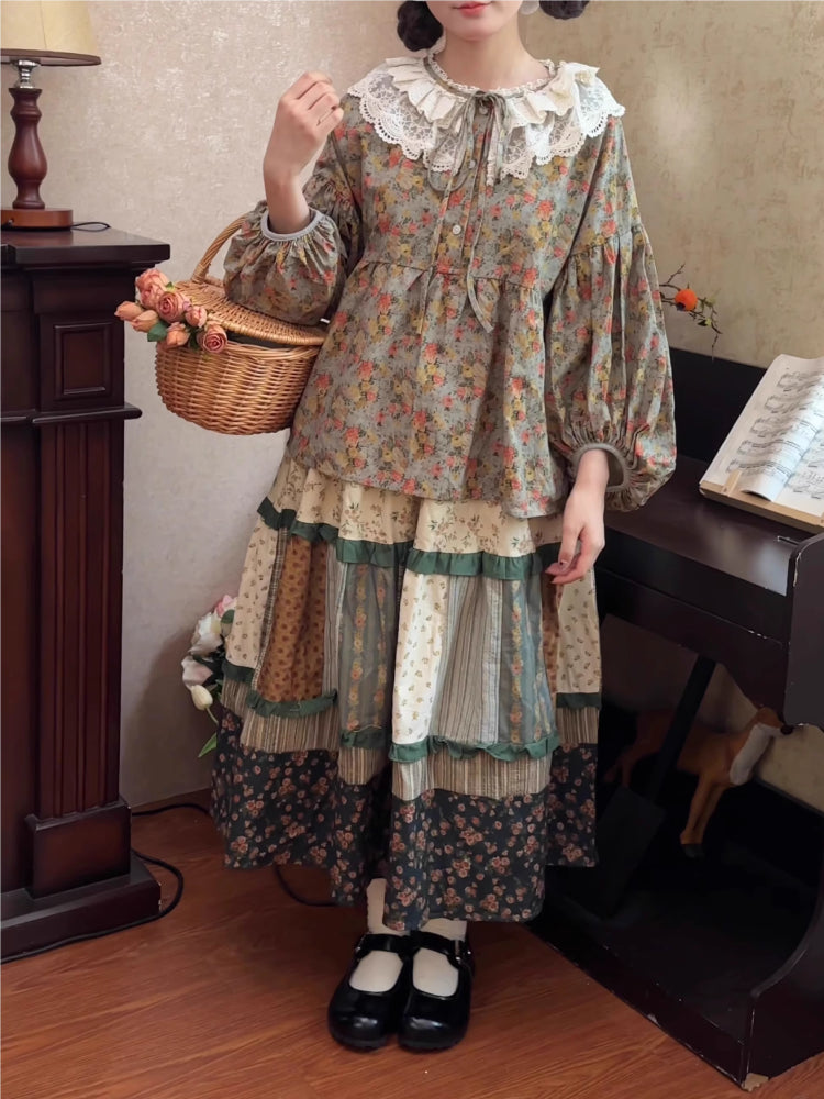 Midnight Forest Patch Midi Skirts-ntbhshop