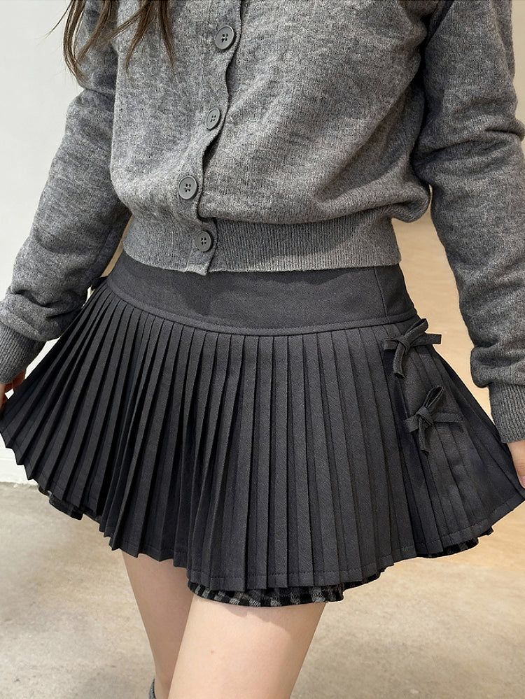 Mooncoal Double Hem Pleat Skirts-ntbhshop
