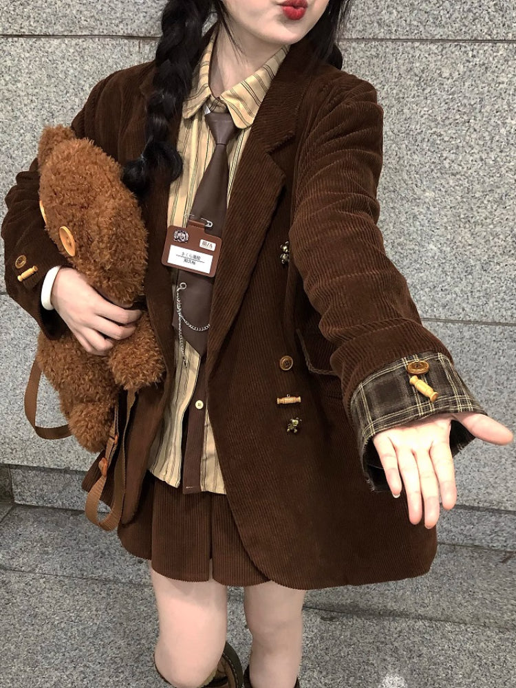 Autumn Confession Bear Buckle Blazers-ntbhshop