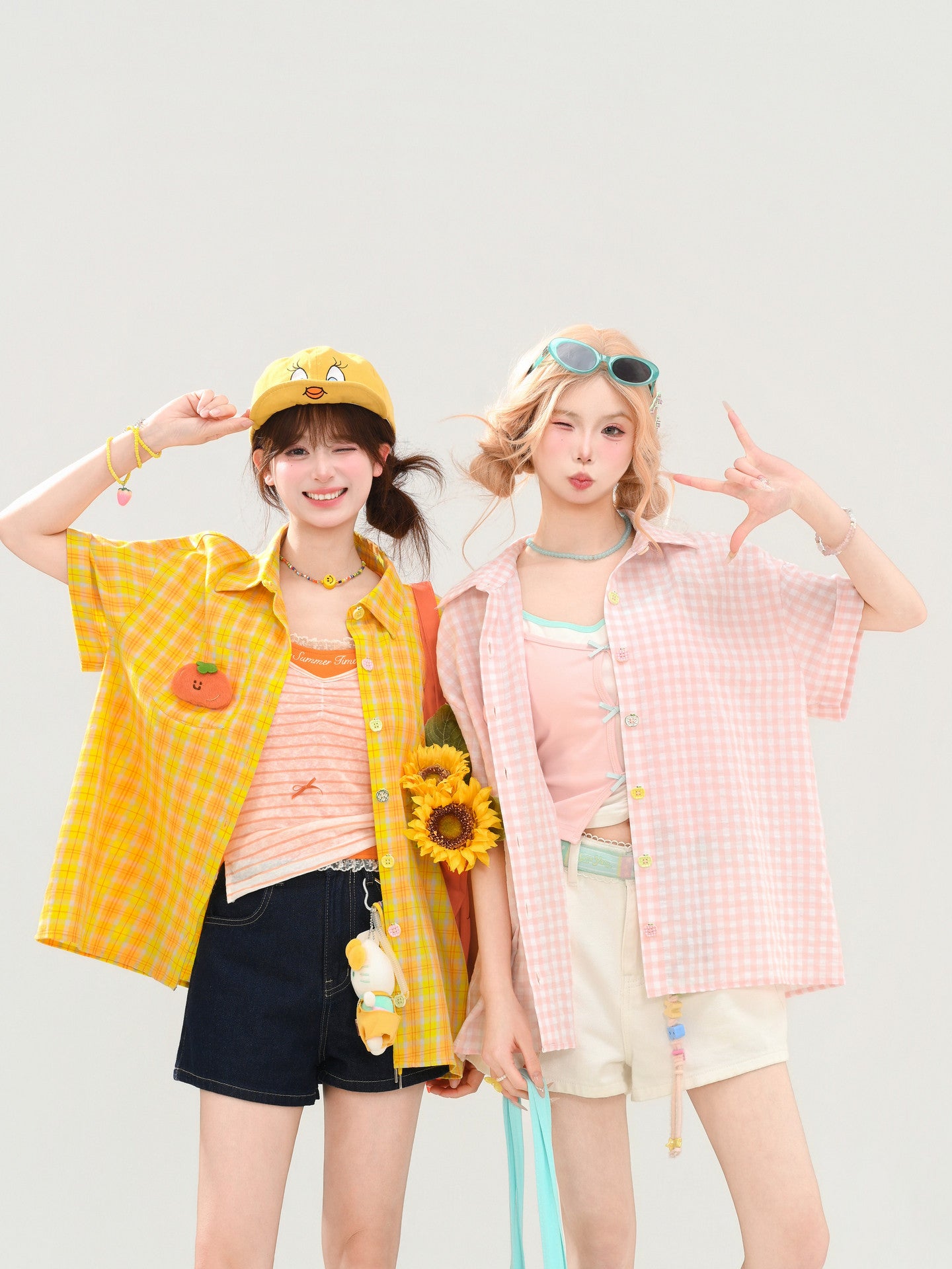 Tangerine Milk Gingham Shirt-Tops-ntbhshop