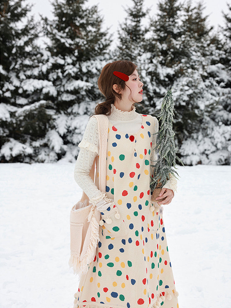 Sweet Circus Dots Pom Jumper Dress-ntbhshop
