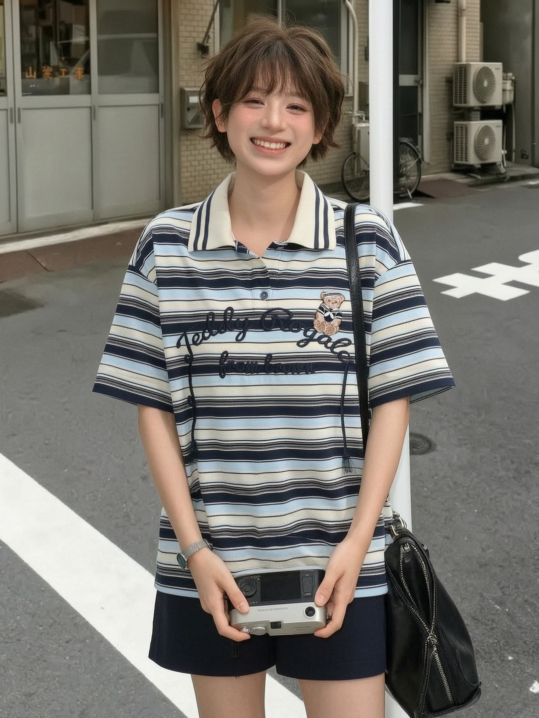 Teddy Royale Stripe Polo-Tops-ntbhshop