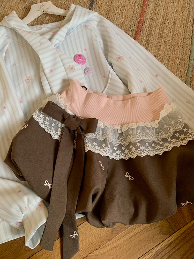 Chocolate Bloom Bubble Shorts-Bottoms-ntbhshop