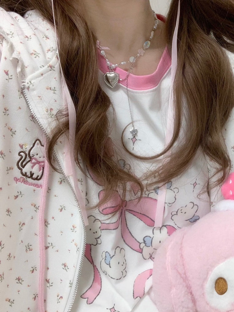 Meadow Kitty Cottage Oversize Hooded Jacket-ntbhshop