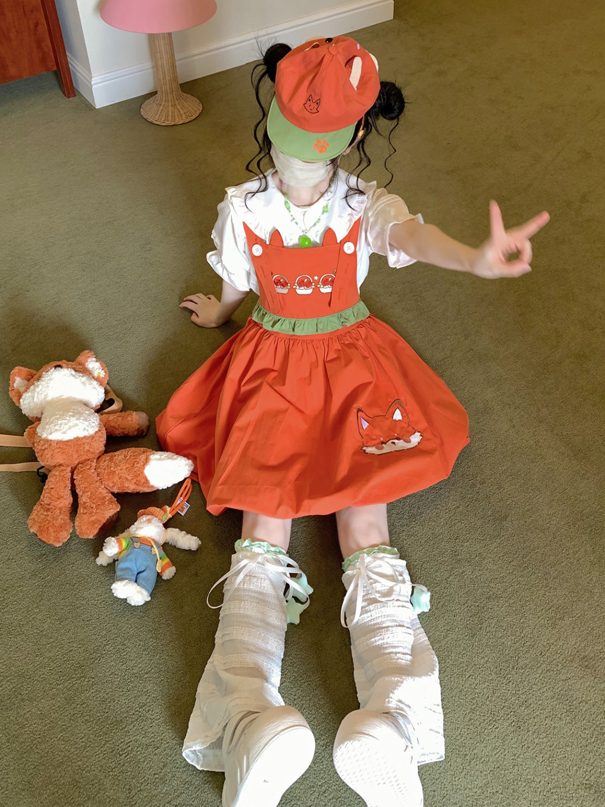 Fox Rose Cotton Overall Dress-Dresses-ntbhshop
