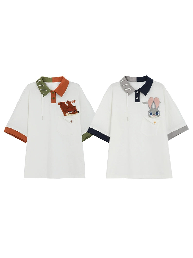 Judy & Nick Colorblock Polo Loose Shirts-ntbhshop