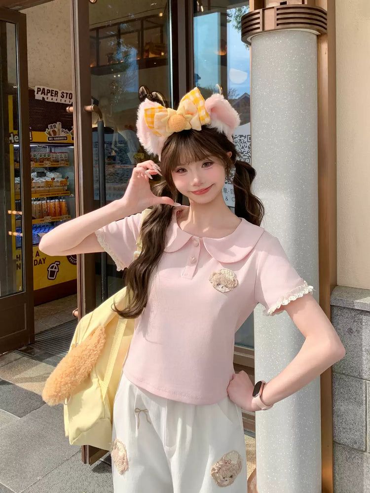 Bakery Bear Doll Collar Tops-Tops-ntbhshop