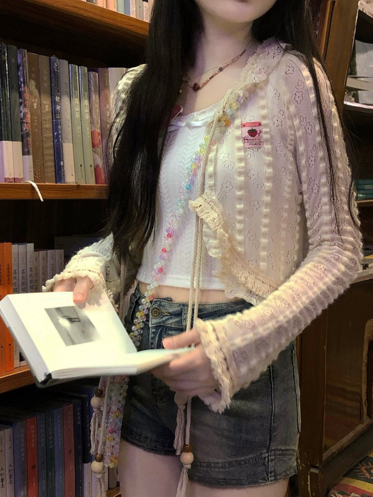 Berry Beads Tassel Knit Cardigans-ntbhshop