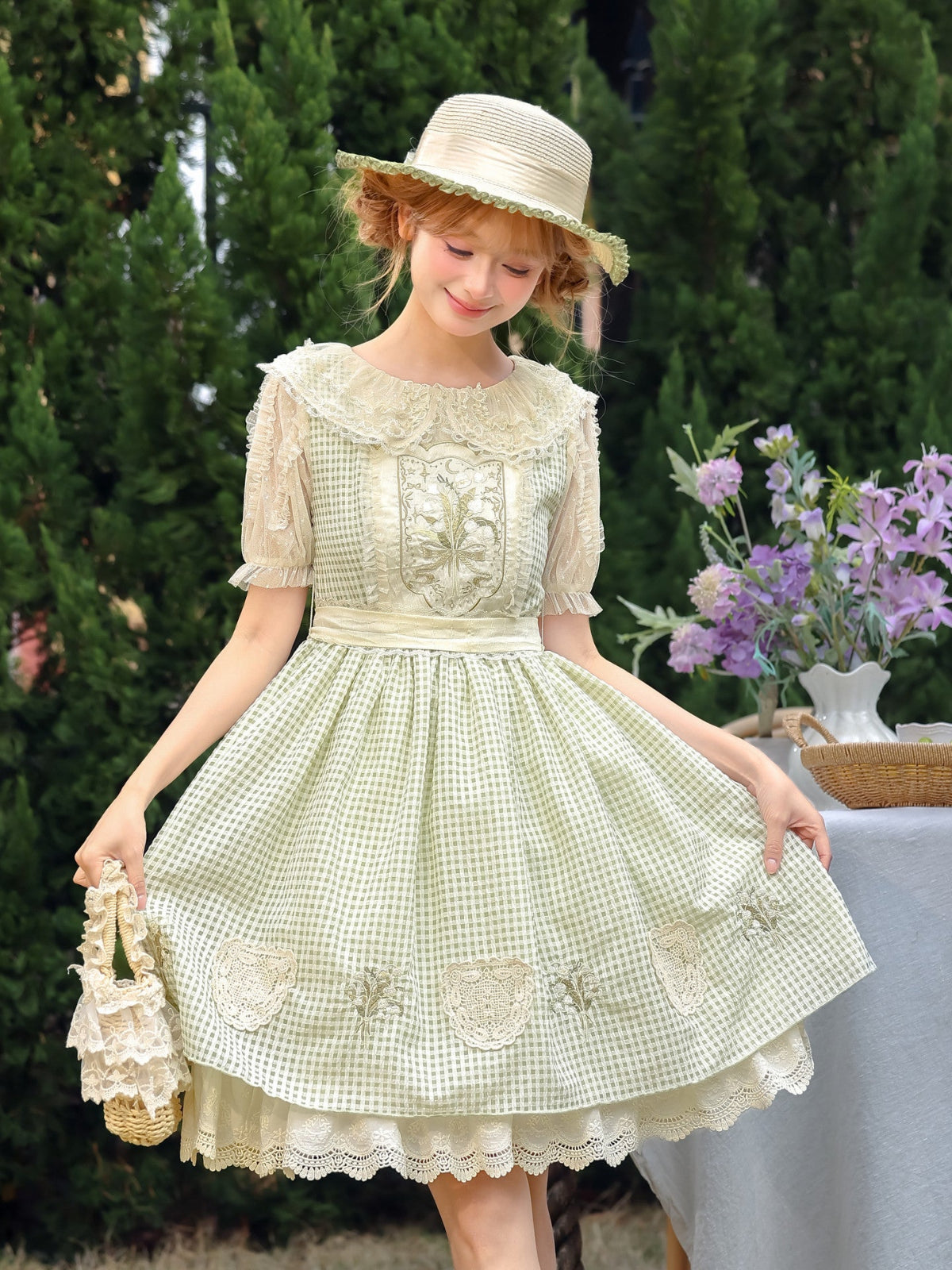 May Lily Gingham Cottage Dress-Dresses-ntbhshop