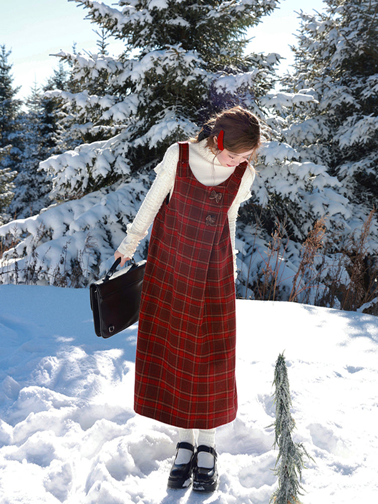 Snowberry Plaid Jumper Dress-ntbhshop