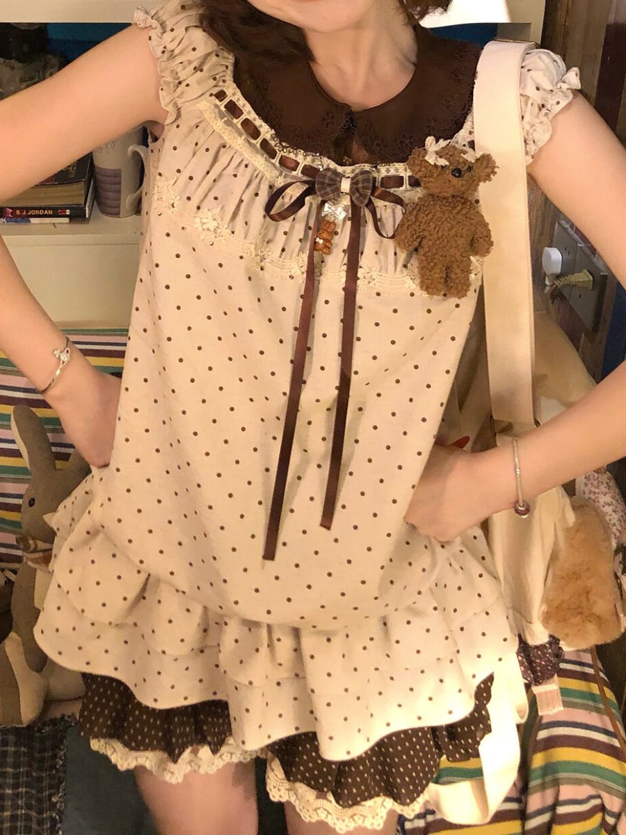 Brownie Bear Bubble Skort-Bottoms-ntbhshop