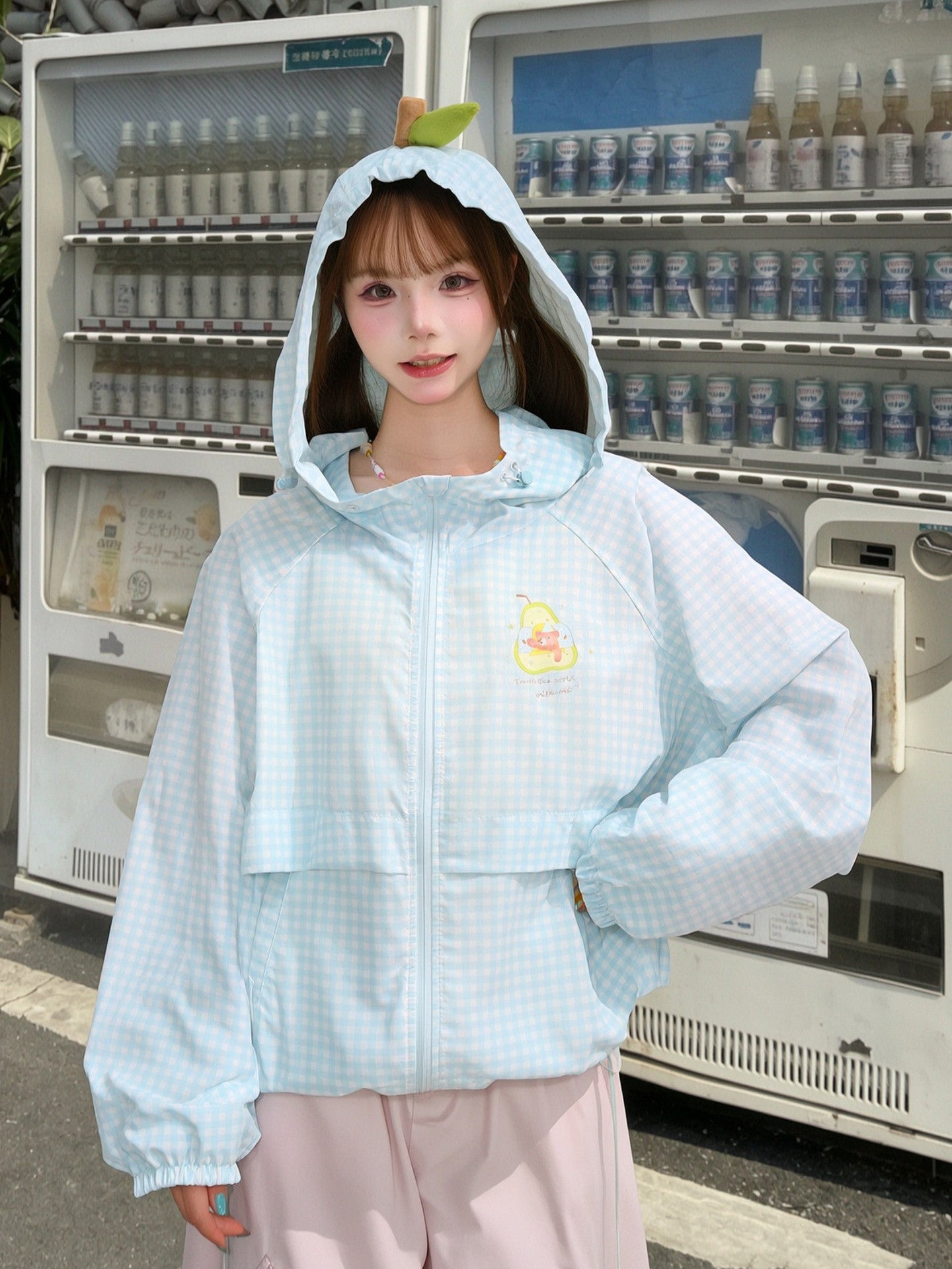 Pear Dream Gingham Sun Jacket-Outerwear-ntbhshop