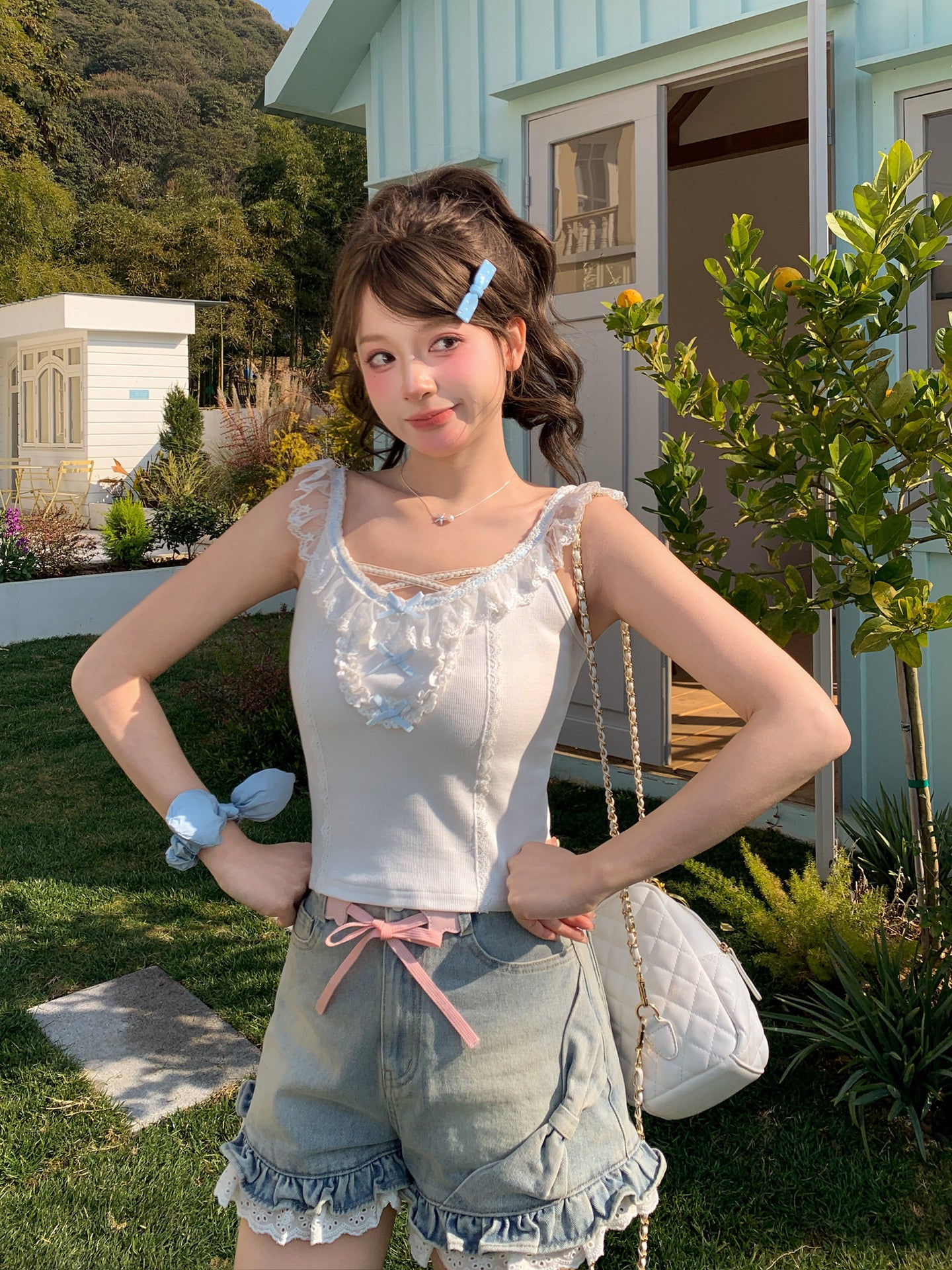 Blue Ribbon Cami Top-Tops-ntbhshop