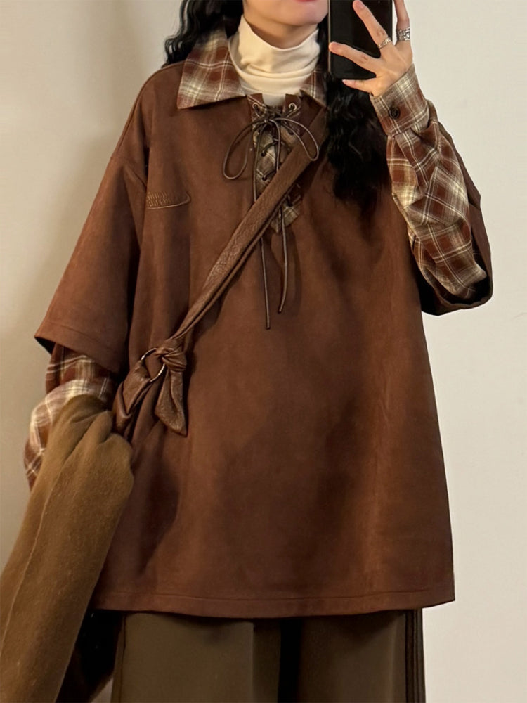 Plaid Sketch Unisex Layer Sweatshirt-ntbhshop