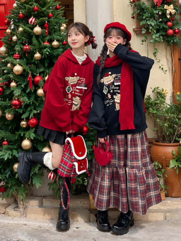 Christmas Holiday Plaid Maxi Skirt-ntbhshop