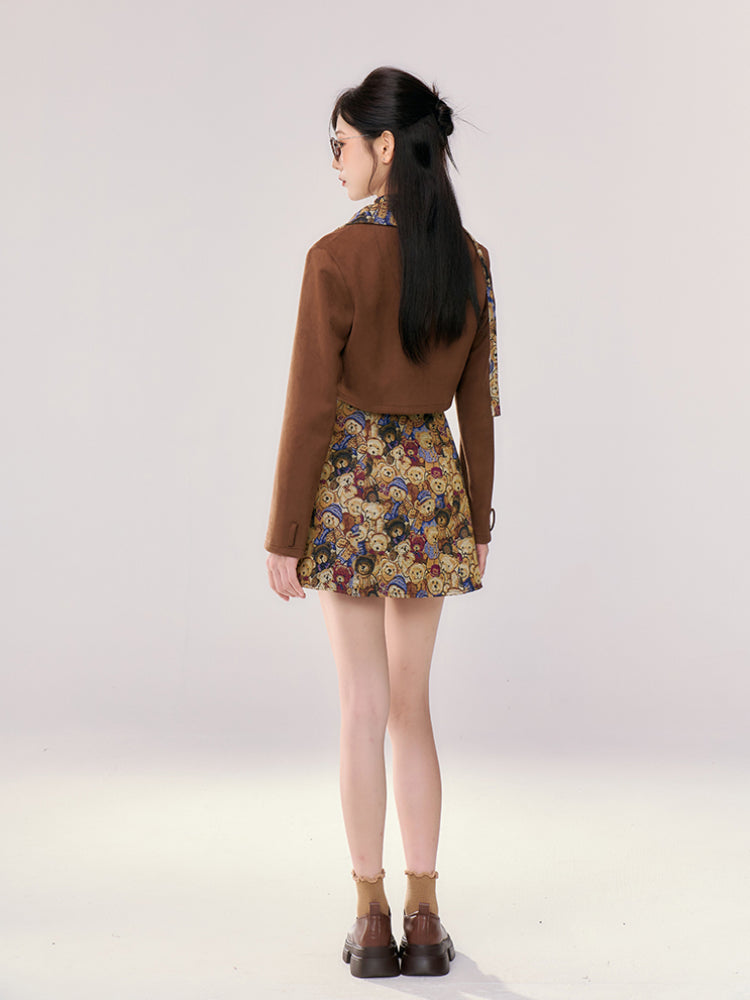 Bear Coffee Crop Jackets & Cami Dresses-ntbhshop