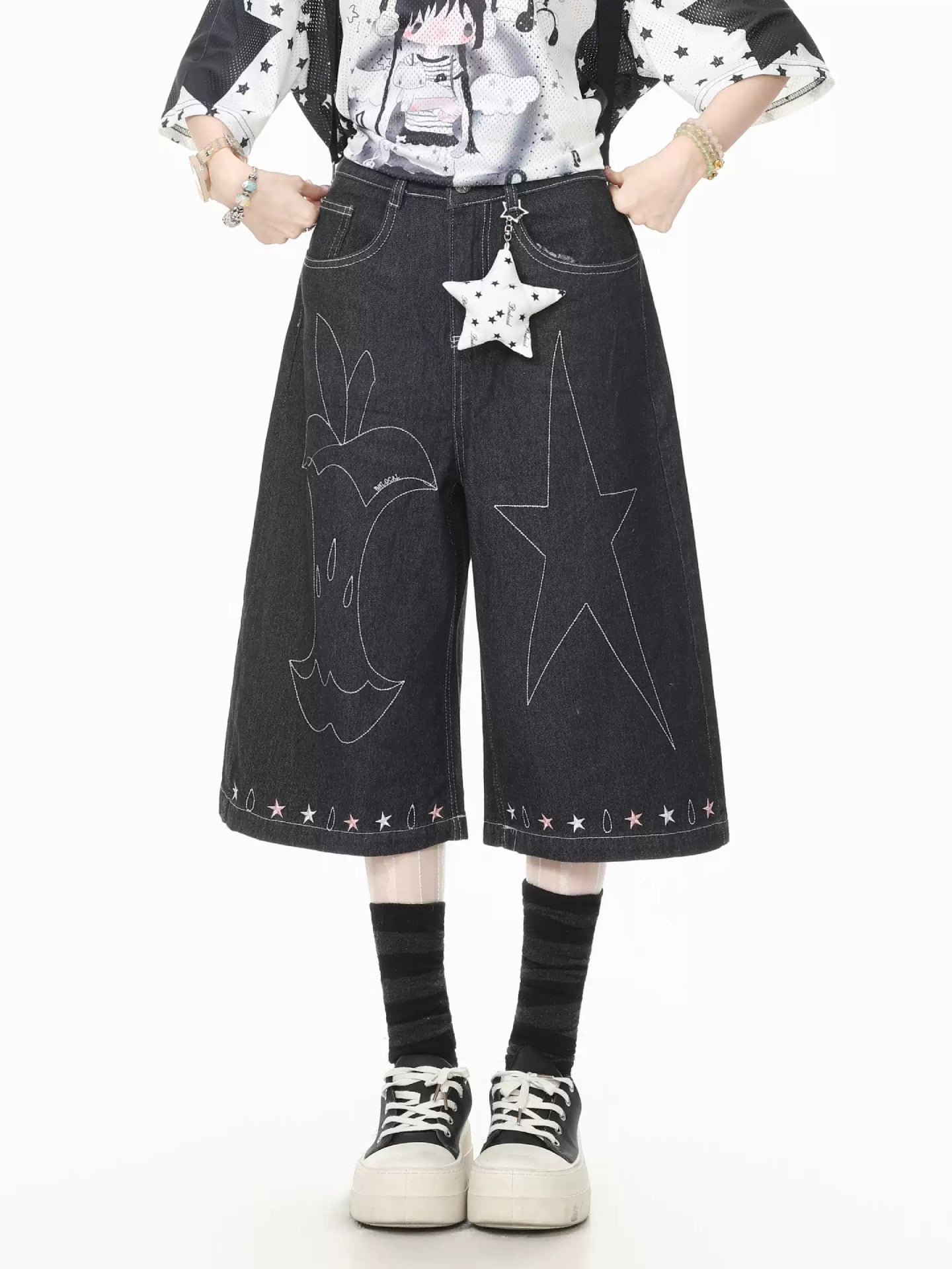 Rodeo Doodle Denim Capri Pants-Bottoms-ntbhshop
