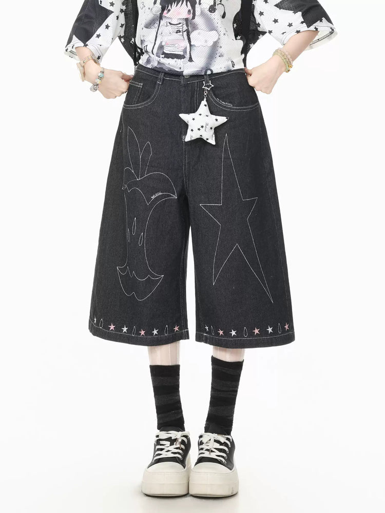 Rodeo Doodle Denim Capri Pants-Bottoms-ntbhshop