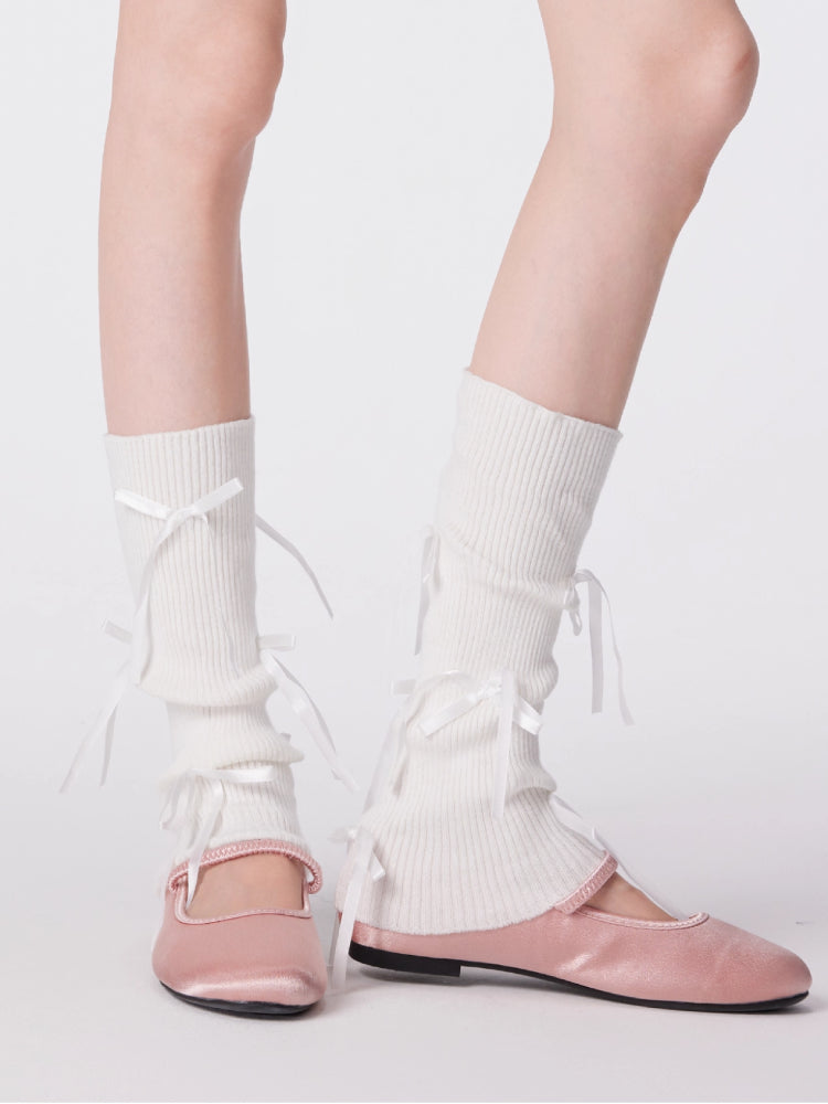 Ribbon Pirouette Knit Leg Warmers-ntbhshop
