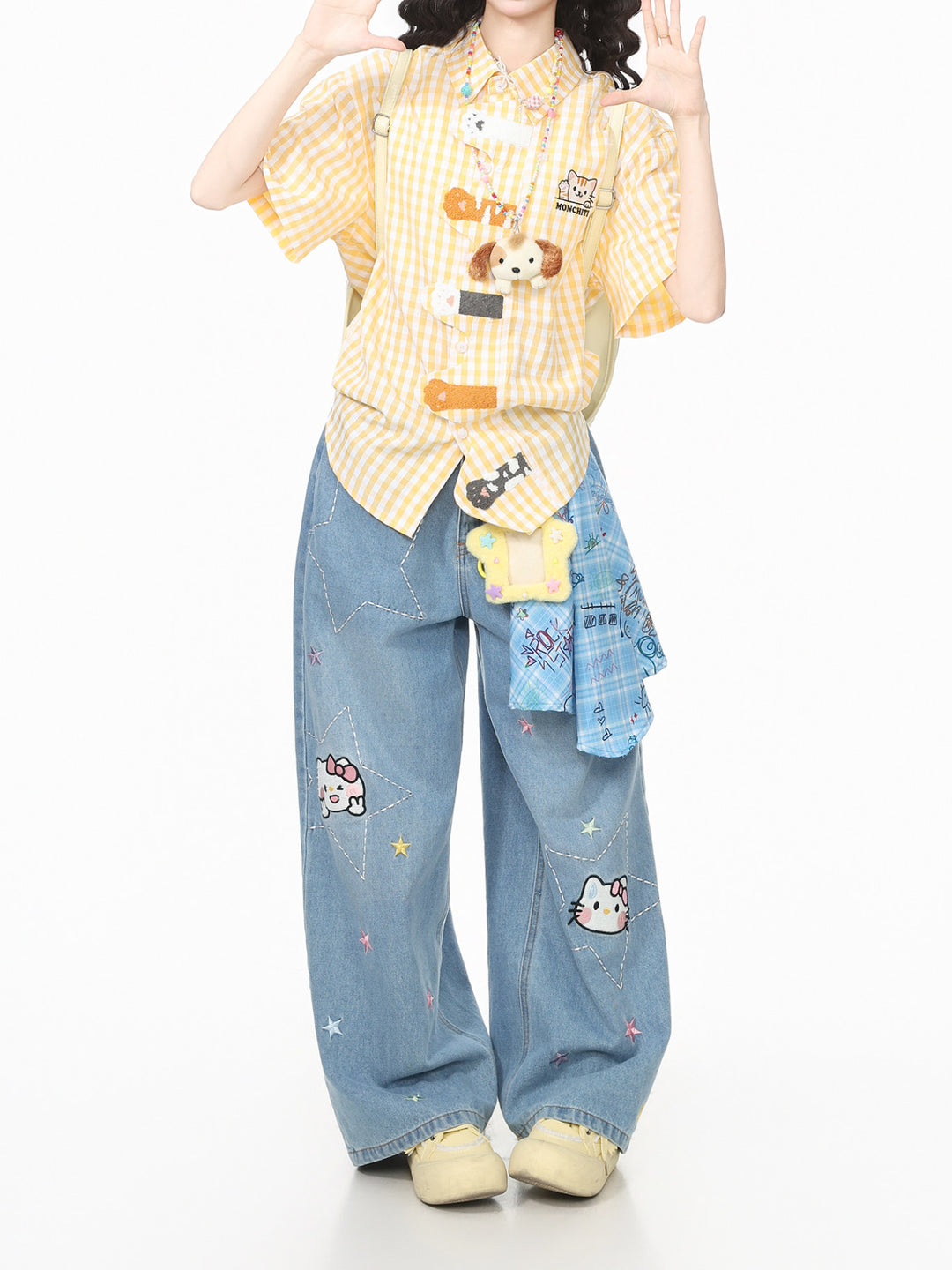 Kitty Pals Plaid Shirts-Tops-ntbhshop