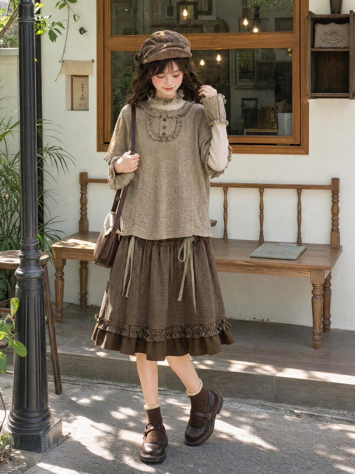 Cocoa Doll Gingham Skirt-Bottoms-ntbhshop