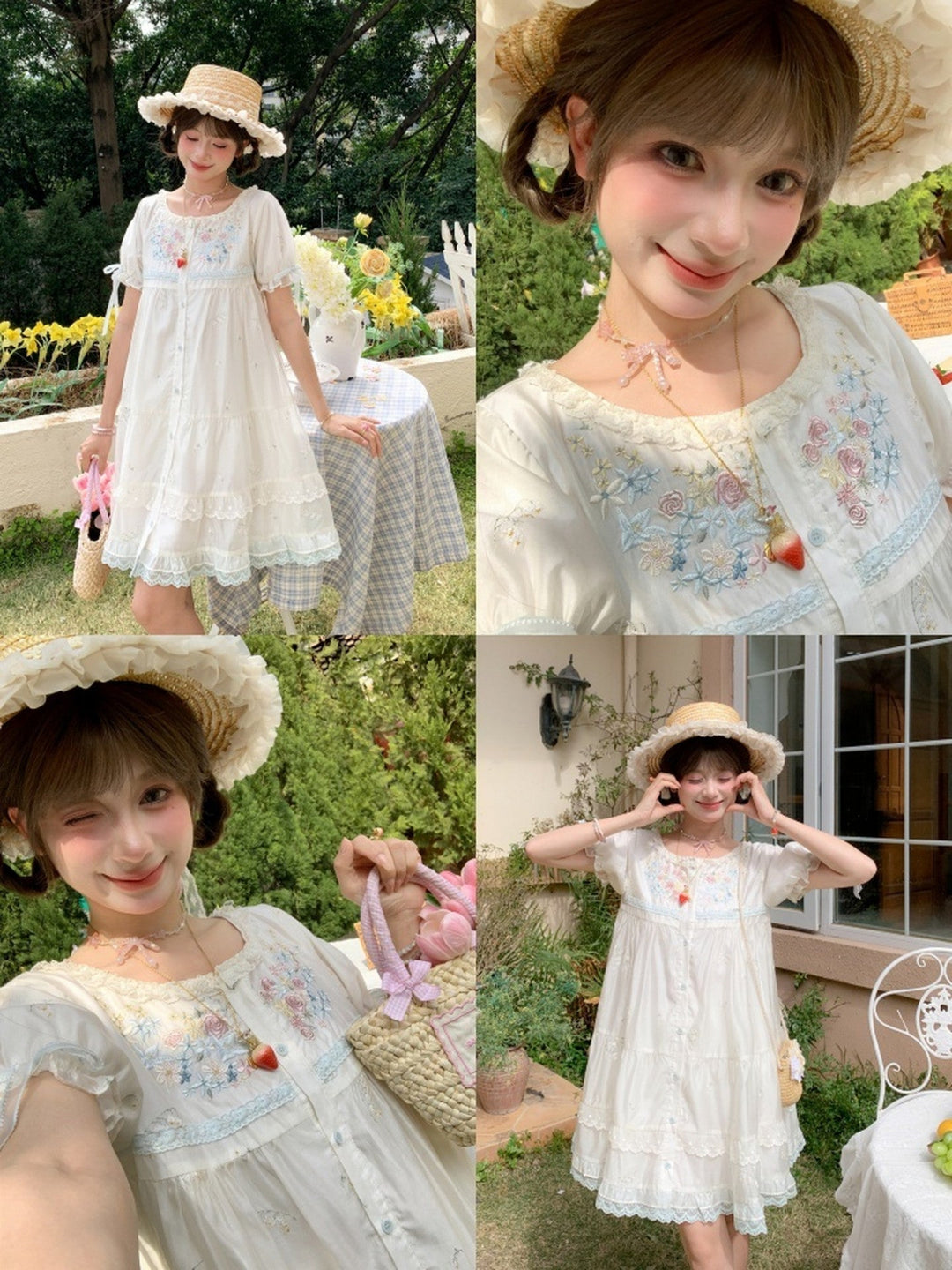 Petal Bloom Embroidered Lyocell Dress-Dresses-ntbhshop