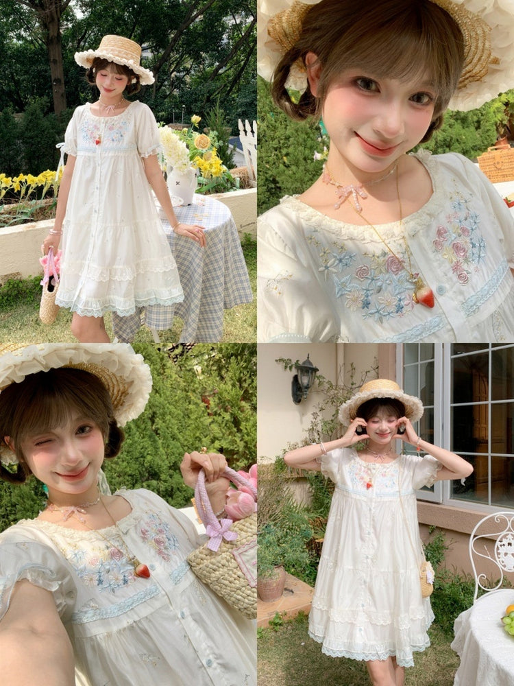 Petal Bloom Embroidered Lyocell Dress-Dresses-ntbhshop