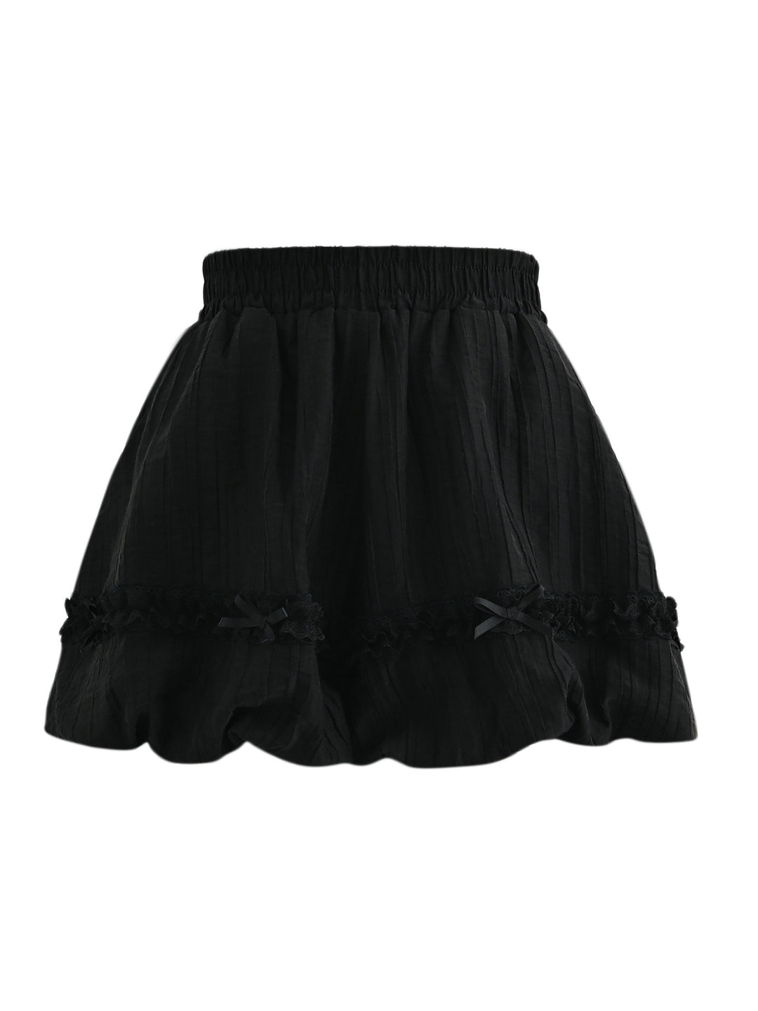 Black Bloom Bubble Shorts-Bottoms-ntbhshop