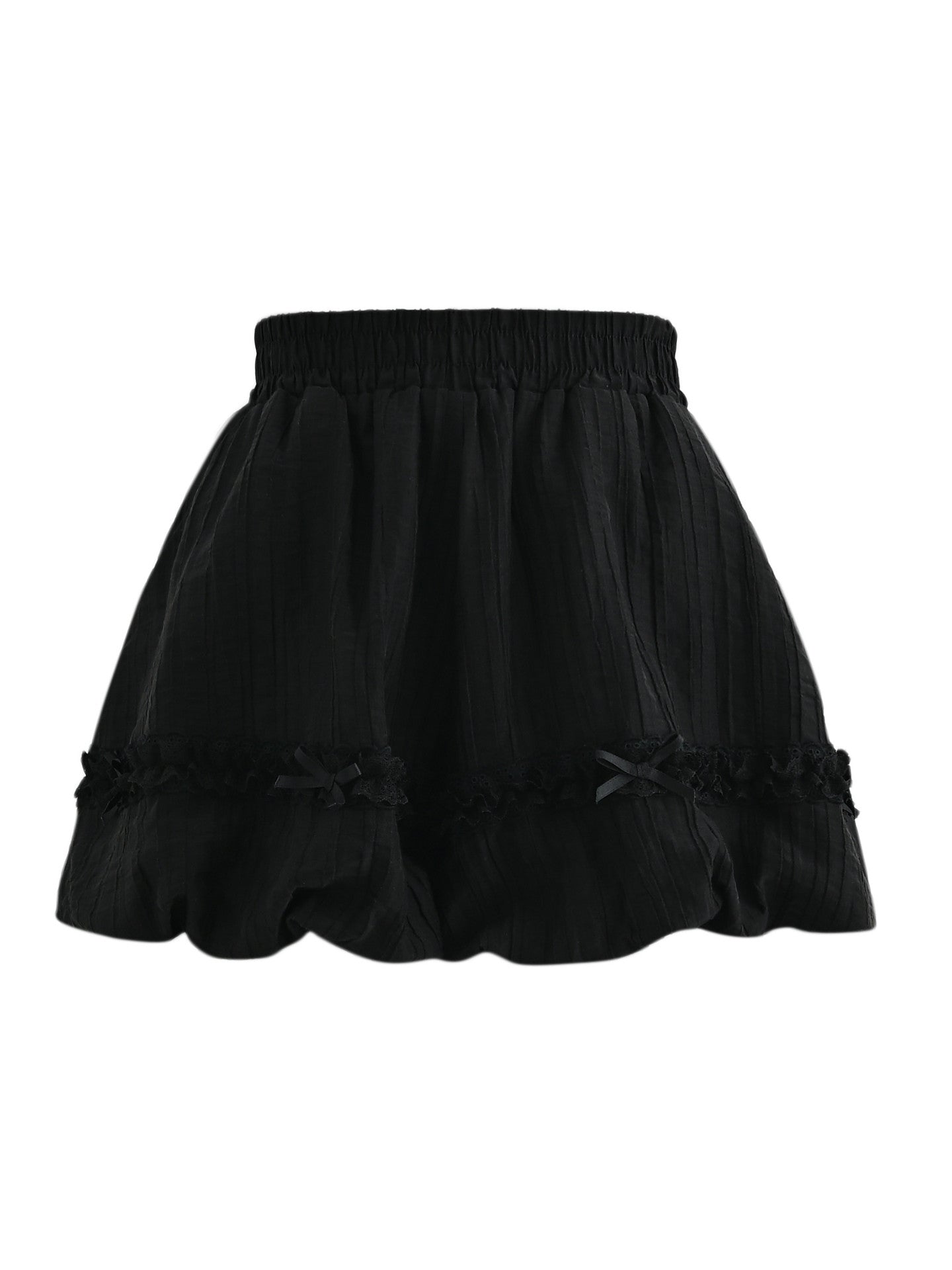 Black Bloom Bubble Shorts-Bottoms-ntbhshop
