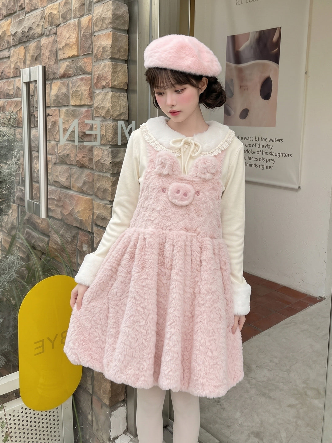 Piggy Plush Overall Dress-Dresses-ntbhshop