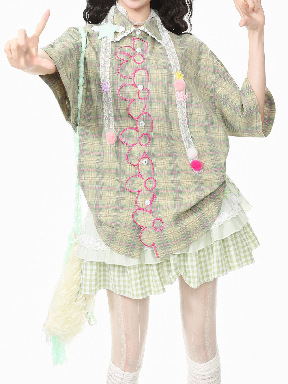 Garden Giggle Plaid Shirt-Tops-ntbhshop