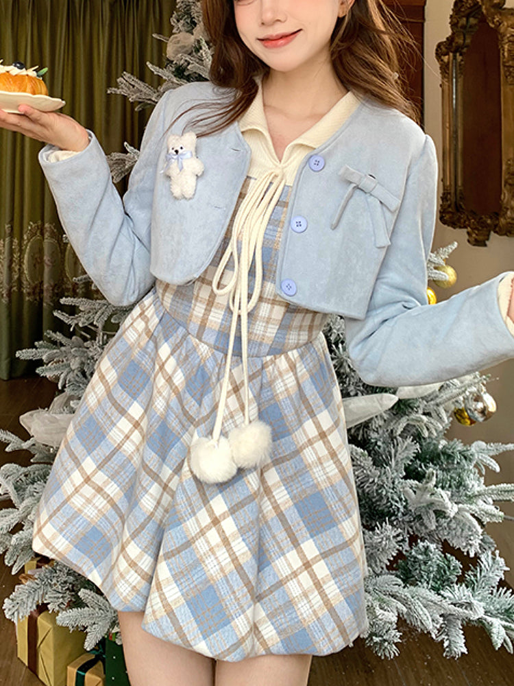 Mocha Bear Crop Jackets & Dresses-ntbhshop