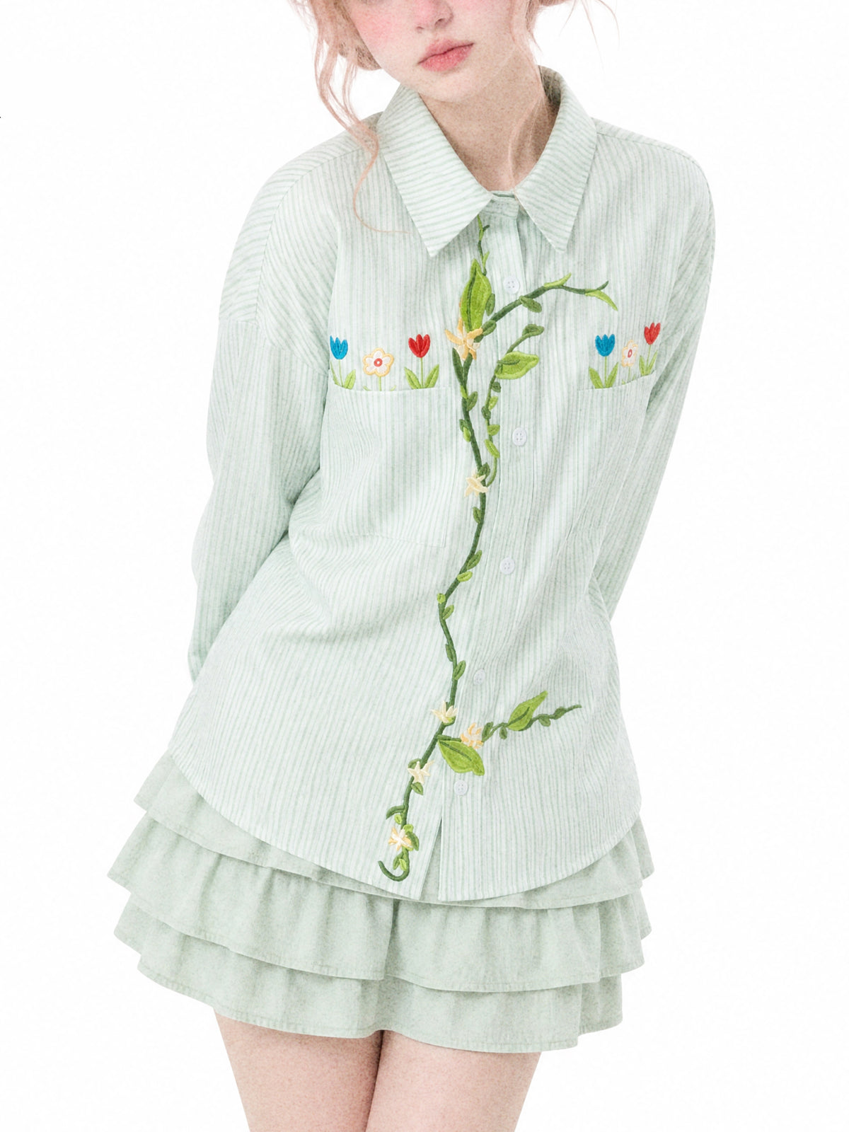 Garden Sprout Stripe Shirts-Tops-ntbhshop