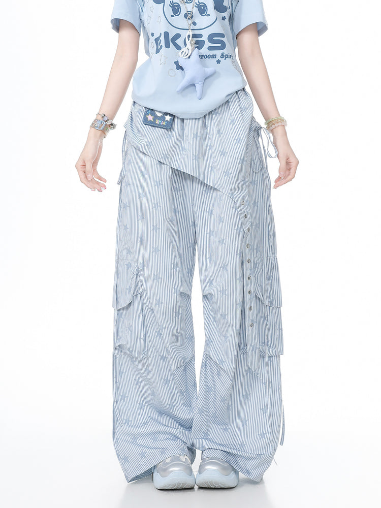 Sunday Stripe Cargo Pants-Bottoms-ntbhshop