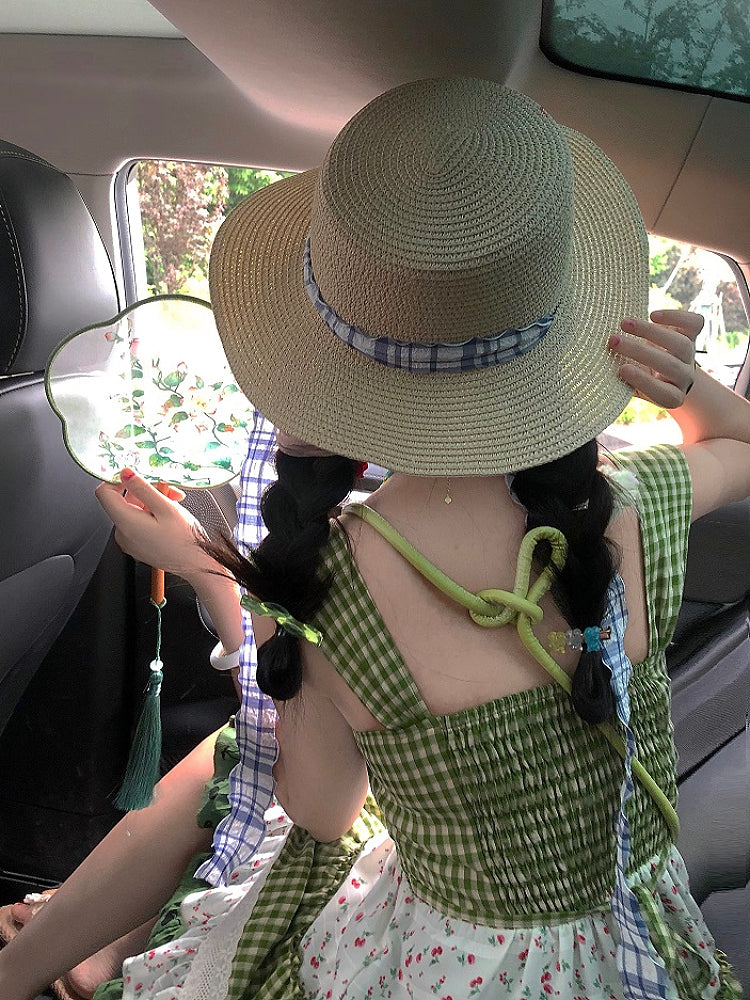 Cherry Tart Plaid Patch Summer Dresses-ntbhshop