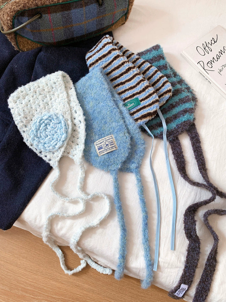 Snow Bloom Lace Knit Earmuffs-ntbhshop