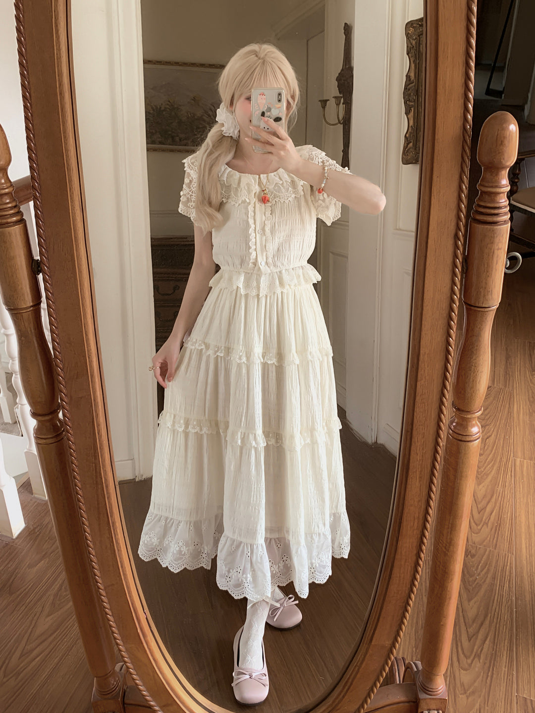 Ivory Garden Lace Blouse-Tops-ntbhshop