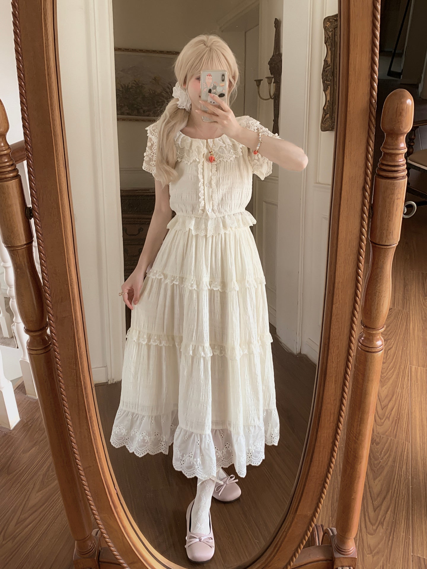 Ivory Garden Lace Blouse-Tops-ntbhshop