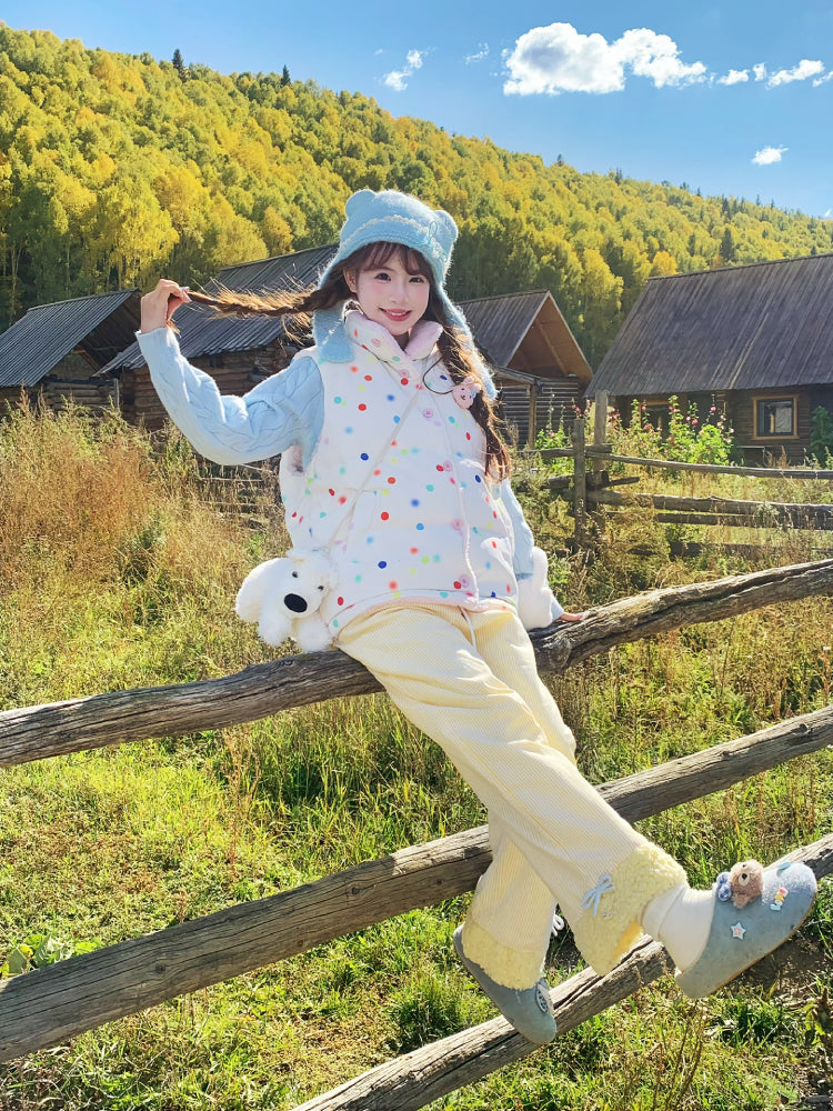Rainbow Sprinkle Puffer Vest, Sweater & Pants-Sets-ntbhshop