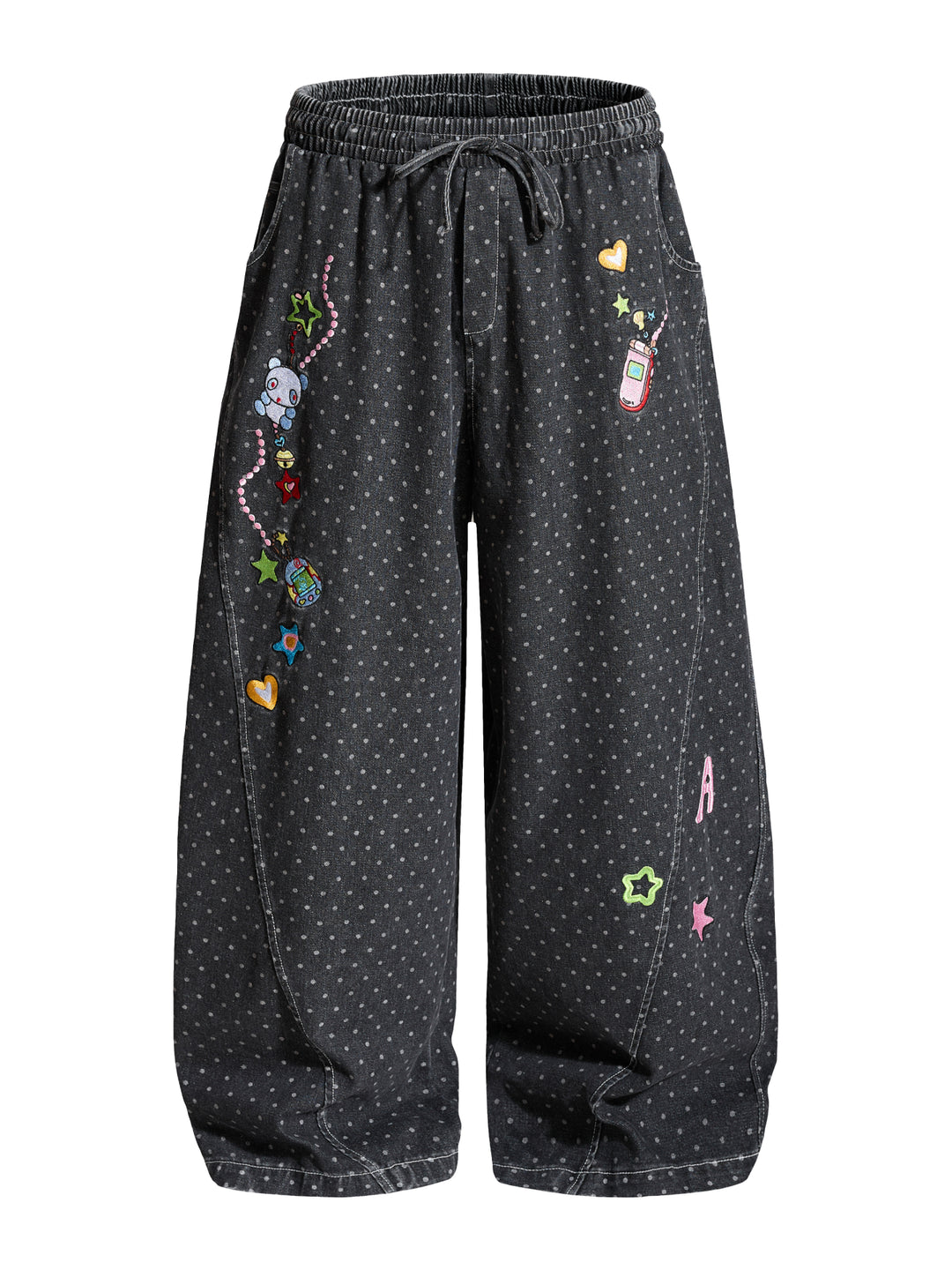 Lovebug Doodle Wide Leg Jeans-Bottoms-ntbhshop