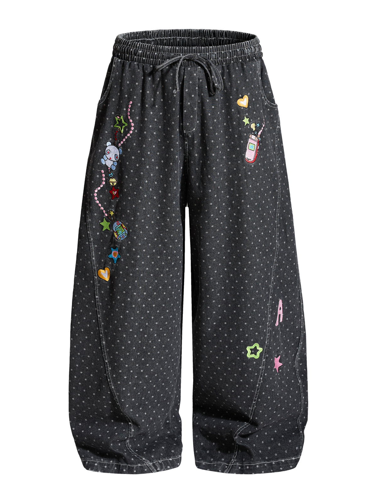 Lovebug Doodle Wide Leg Jeans-Bottoms-ntbhshop