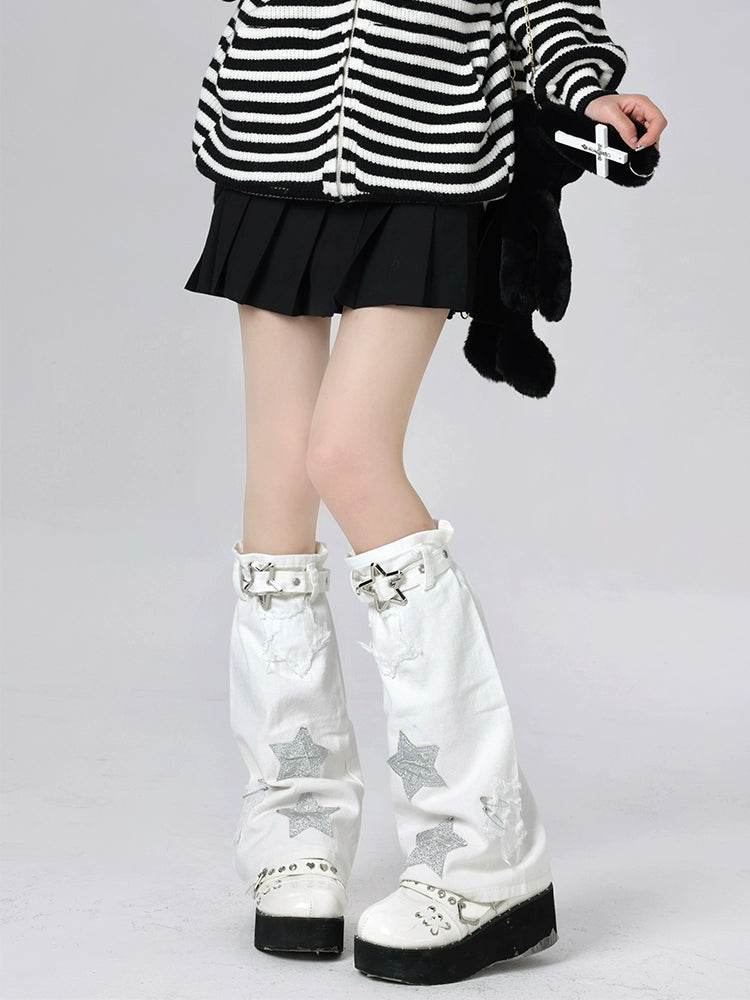 Stardust Punk Buckled Leg Warmers-ntbhshop